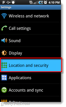 Настройки за местоположение и сигурност на Android