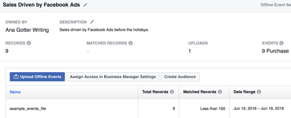 Дори след установяване на офлайн събития можете да продължите да качвате нови данни във Facebook, така че анализът ви да бъде актуален.