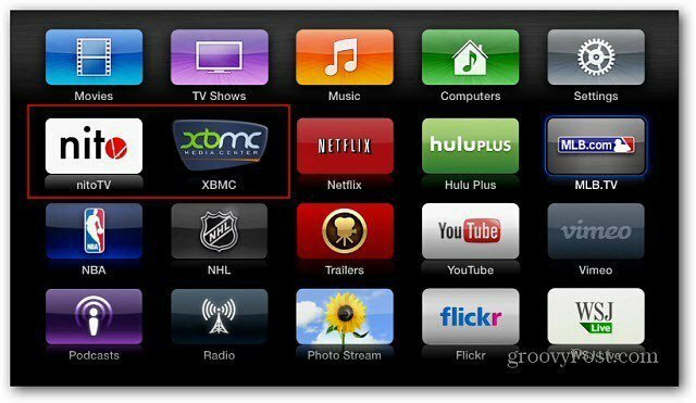 XBMC Nitro икони Apple TV