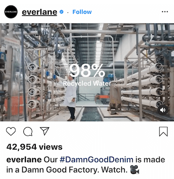 Видео публикация в Instagram за Everlane