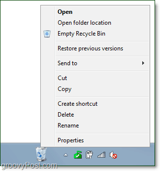 напълно функционално кошче на лентата на задачите в Windows 7