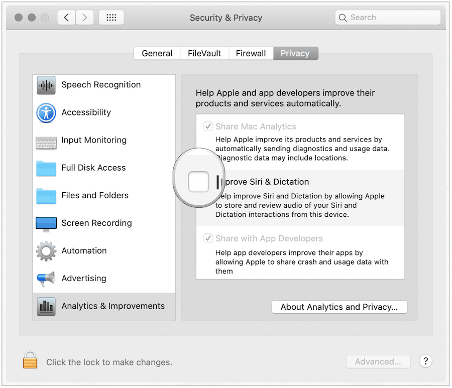 Siri Opt-Out на Mac