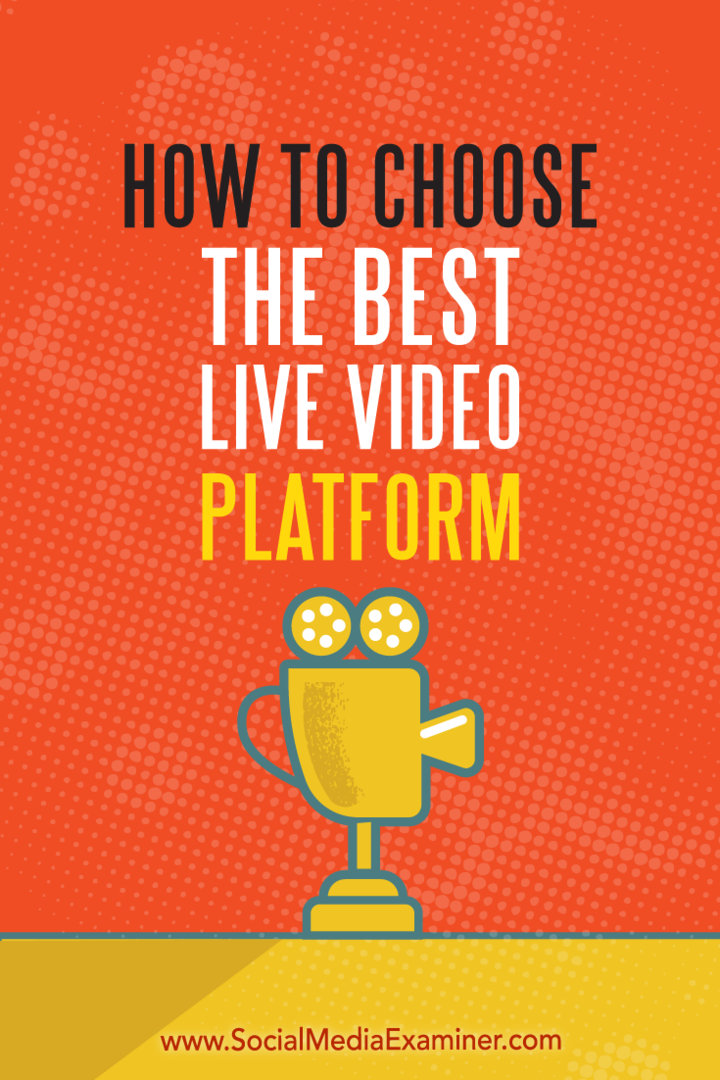 Как да изберем най-добрата видео платформа на живо от Joel Comm в Social Media Examiner.