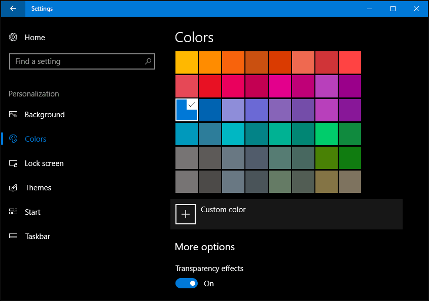 Как да промените цвета и външния вид в Windows 10 Creators Update