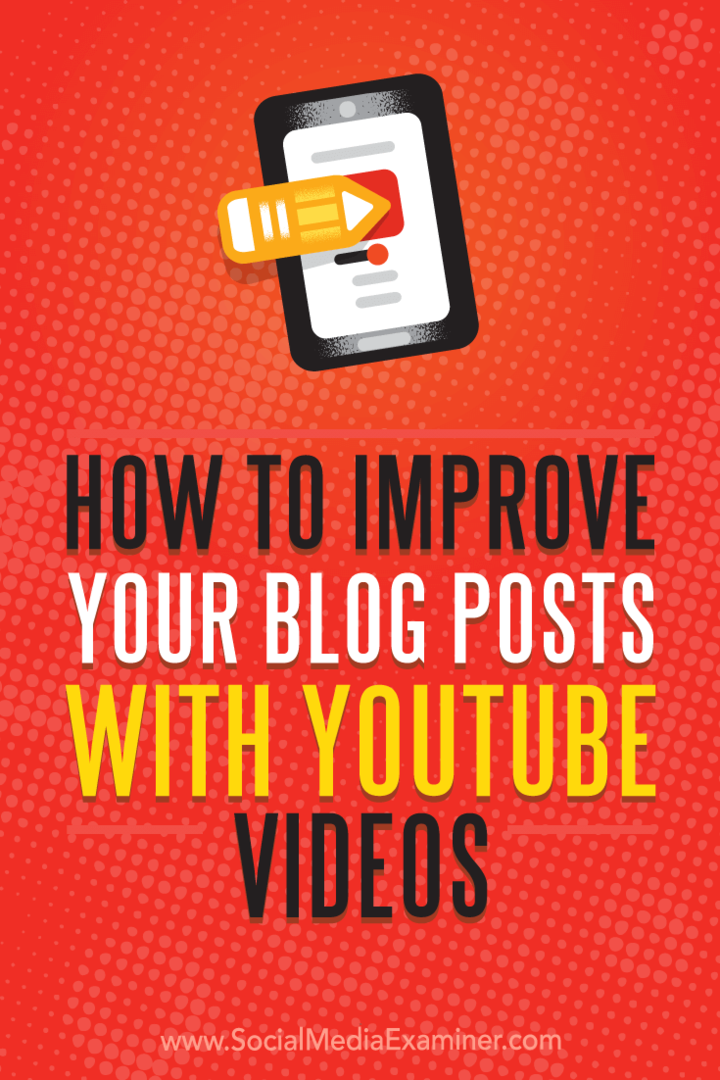 Как да подобрите публикациите си в блога с видеоклипове в YouTube от Ана Готър в Social Media Examiner.