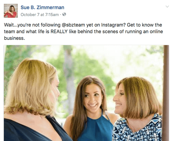 sue b zimmerman пример за кръстосано популяризиране