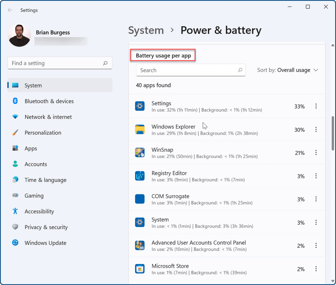 проверете оставащото време на батерията на Windows 11