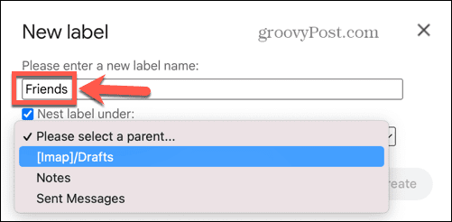 име на етикет в gmail