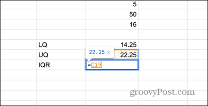 google sheets горен квартил