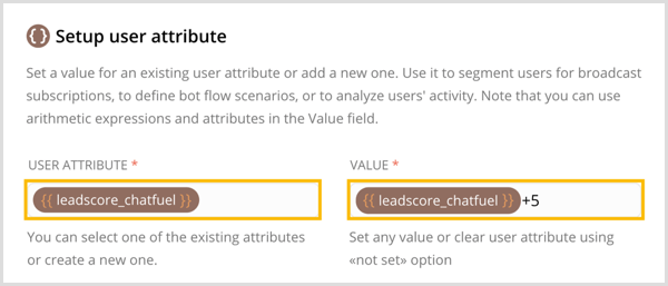 Създайте нов потребителски атрибут и задайте стойност за него в Chatfuel.