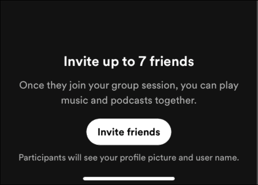 бутон покани приятели слушайте, за да спотифицирате с приятели