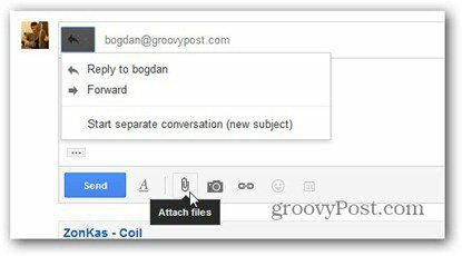 нов отговор за съставяне на Gmail
