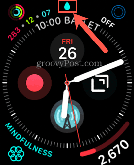 икона на водна ключалка на часовника Apple