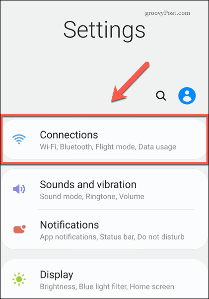 Опция за връзки с настройки за Android