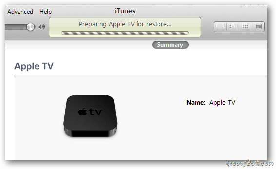 Възстановяване на напредъка на Apple TV