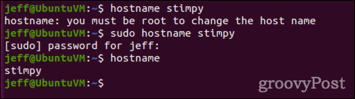 как да промените името на хоста в Linux с помощта на команда hostname