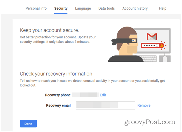 Проверка по имейл на съветника за сигурност на Google