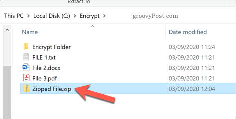 Отваряне на zip файл в Windows 10