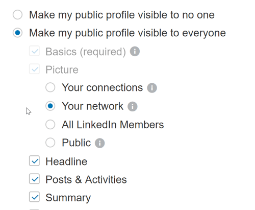 Уверете се, че настройките на вашия профил в LinkedIn позволяват на всеки да вижда вашите обществени публикации.