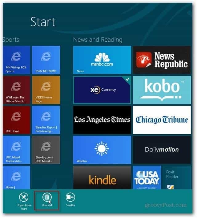 Как да деинсталирате приложения за Windows 8