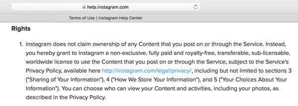 Условията за използване на Instagram очертават лиценза, който предоставяте на платформата за вашето съдържание.