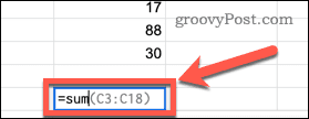 Пример за предложение за формула в Google Таблици
