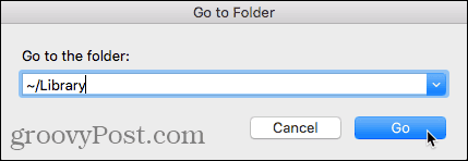 Отидете на диалоговия прозорец "Папка" в Finder на Mac