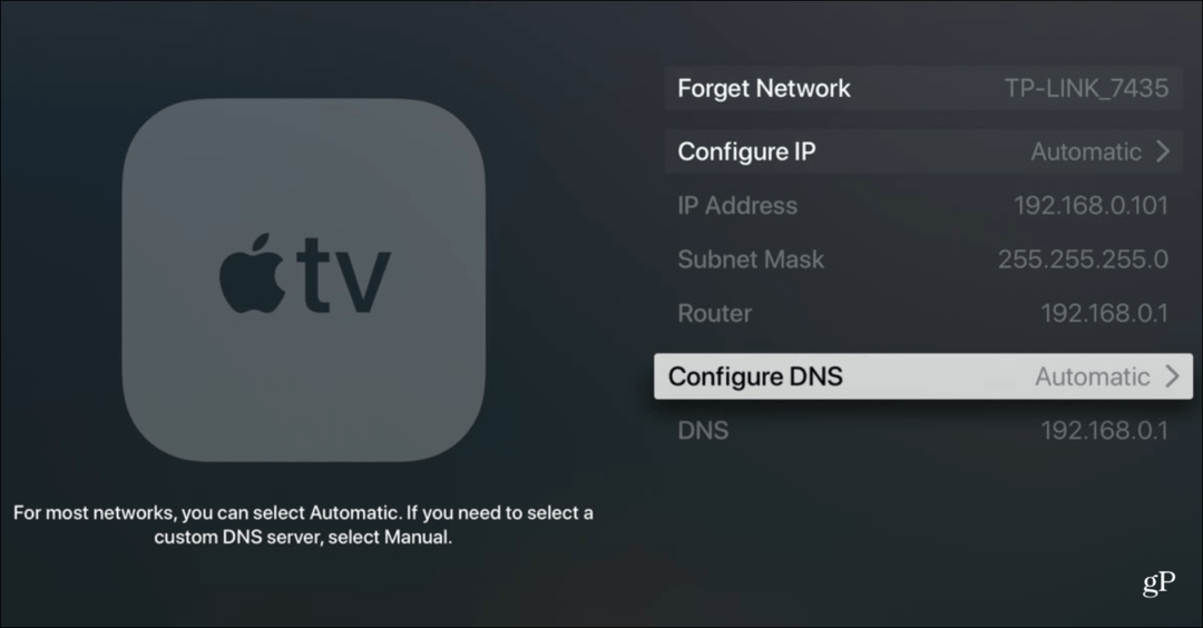 Как да промените настройката на DNS на вашия Apple TV