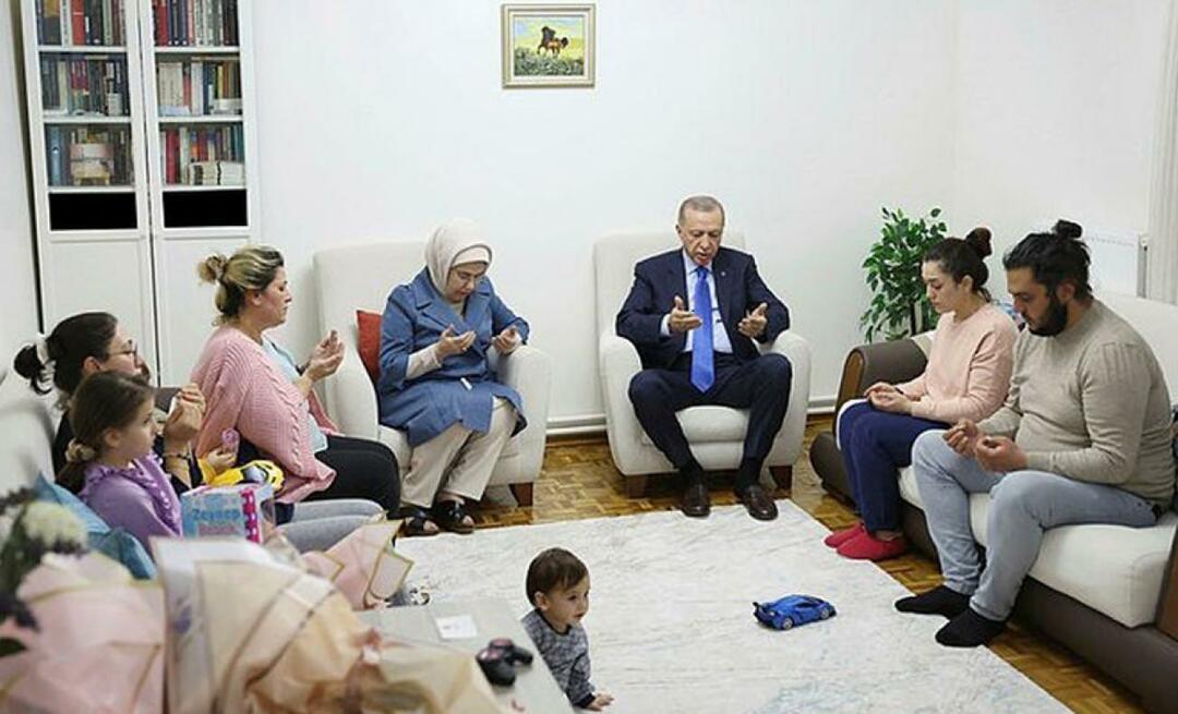 Значително посещение от президента Ердоган и Емине Ердоган при семейството на оцелелите от земетресението!