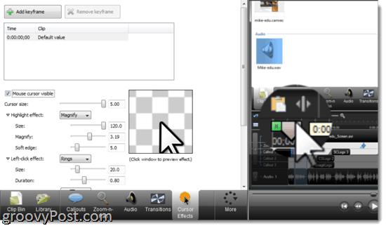 Camtasia 7.1 Преглед: Ефекти на курсора