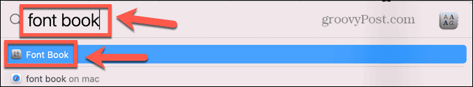 Търсене на книга с шрифтове за Mac в светлината на прожекторите