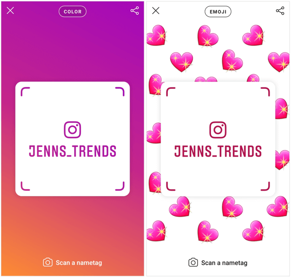 Докоснете фона на екрана, за да персонализирате вашия hashtag в Instagram.