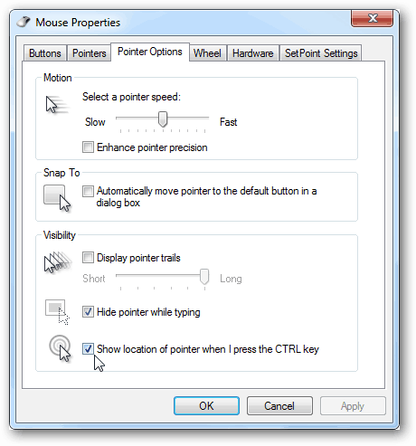 Как лесно да намерите указателя на мишката в Windows
