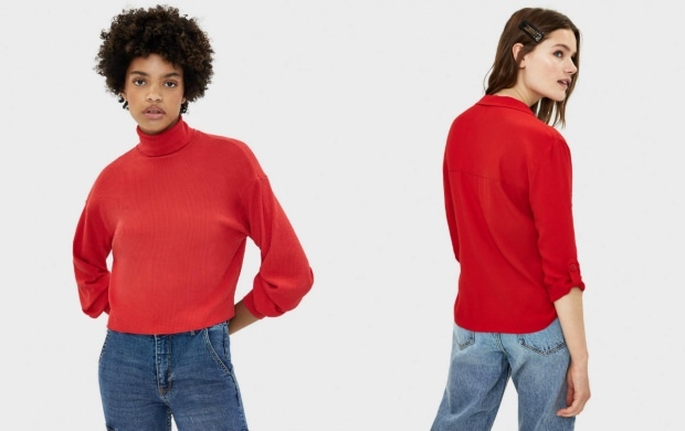 пуловер с червен цвят