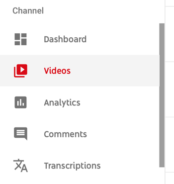 Как да използвате видео поредица, за да развиете канала си в YouTube, опция от менюто, за да изберете конкретен видеоклип в YouTube за преглед на аналитични данни