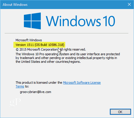 Windows 10 Версия 1511 Build 10586-318