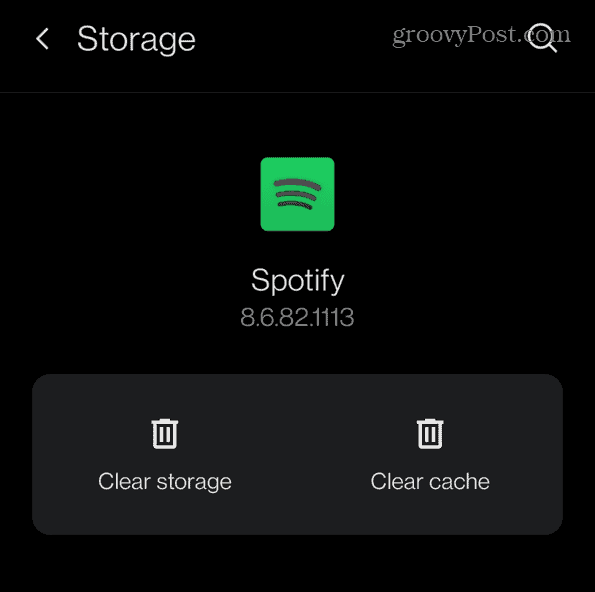 изчистете кеша на Spotify Spotify Android