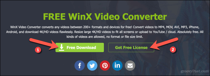 Изтегляне на WinX Video Converter