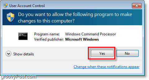Снимка на Windows 7 - преминава през cmd admin uac