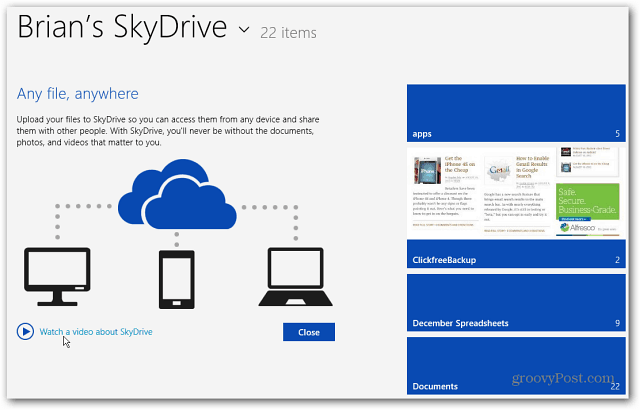 Нов начален екран на SkyDrive