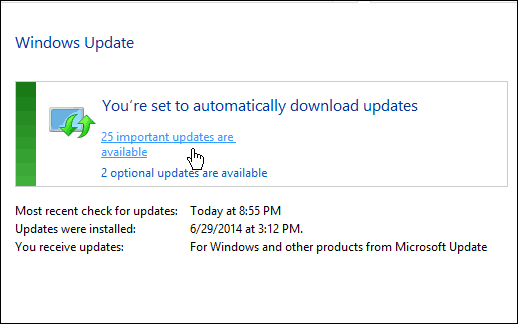 Поправете Windows Update виси или забавя на Windows 7