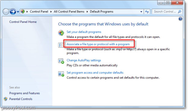 промяна на файловите асоциации в Windows 7