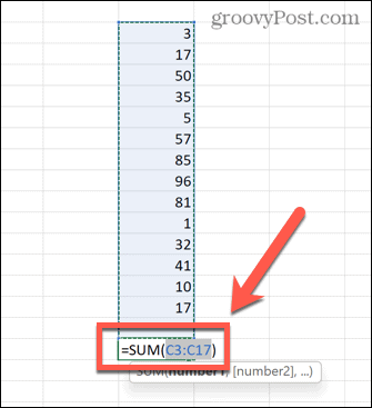формула за автосумиране в Excel