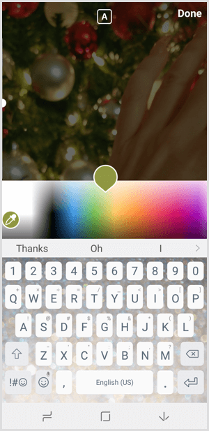 Историите в Instagram избират цвета на текста от палитрата