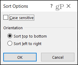 Още опции за сортиране в Excel