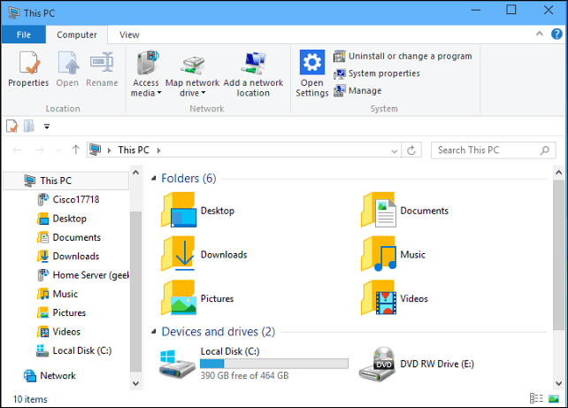 Направете Windows 10 File Explorer винаги отворен за този компютър