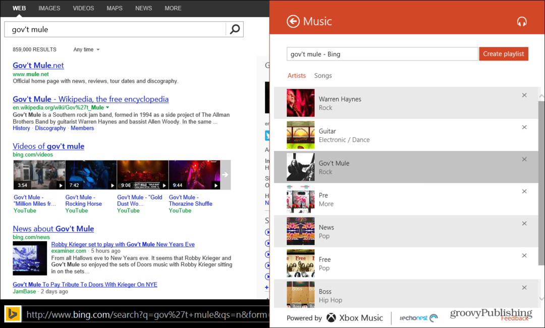 Използвайте Bing за създаване на музикални плейлисти за Xbox в Windows 8.1