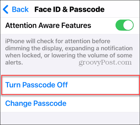 Деактивирайте паролата на вашия iPhone