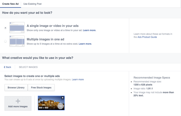 facebook canvas реклама създава творчески опции
