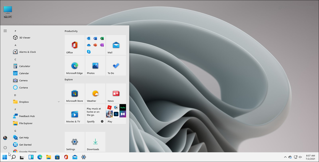 Възстановете класическото меню "Старт" на Windows 10 с Live Tiles в Windows 11